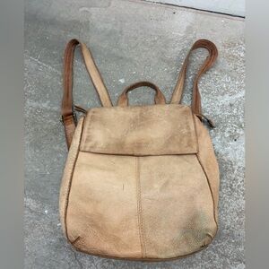 American leather company Tan Leather Backpack